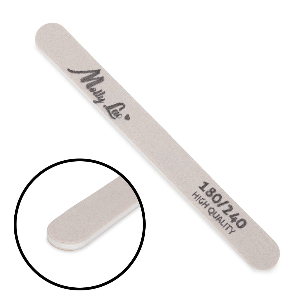 Pilnik do paznokci Bezpieczny Pakiet prosty MollyLac zebra 180/240 High Quality 1 szt