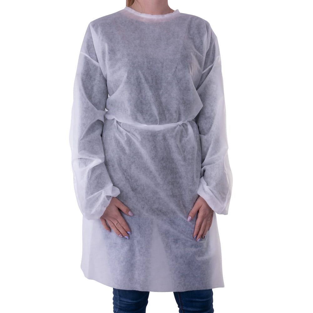 Fartuch ochronny jednorazowy przedni wiązany z flizeliny biały 1 szt