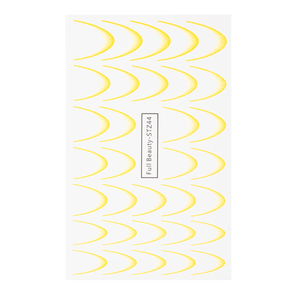 Gradientowe naklejki wodne na paznokcie/ French/ Ombre/Francuska linia uśmiechu 33szt jasno żółte STZ44