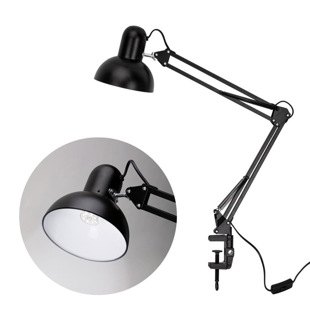 Lampka kosmetyczna biurkowa do manicure 16W czarna YHL01