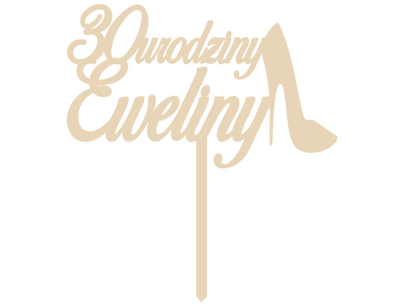 Topper napis drewniany na tort 30-stka z imieniem