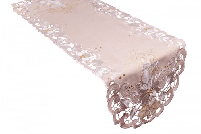 Obrus Świąteczny Boże Narodzenie 40x110cm. BN 8963/E Kolor: beżowy