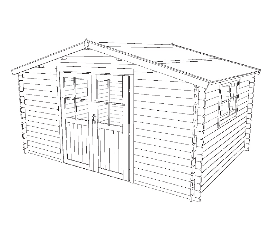 Domek | Ogrodowy narzędziowy Edyta 400 x 300 cm 28mm z podłogą