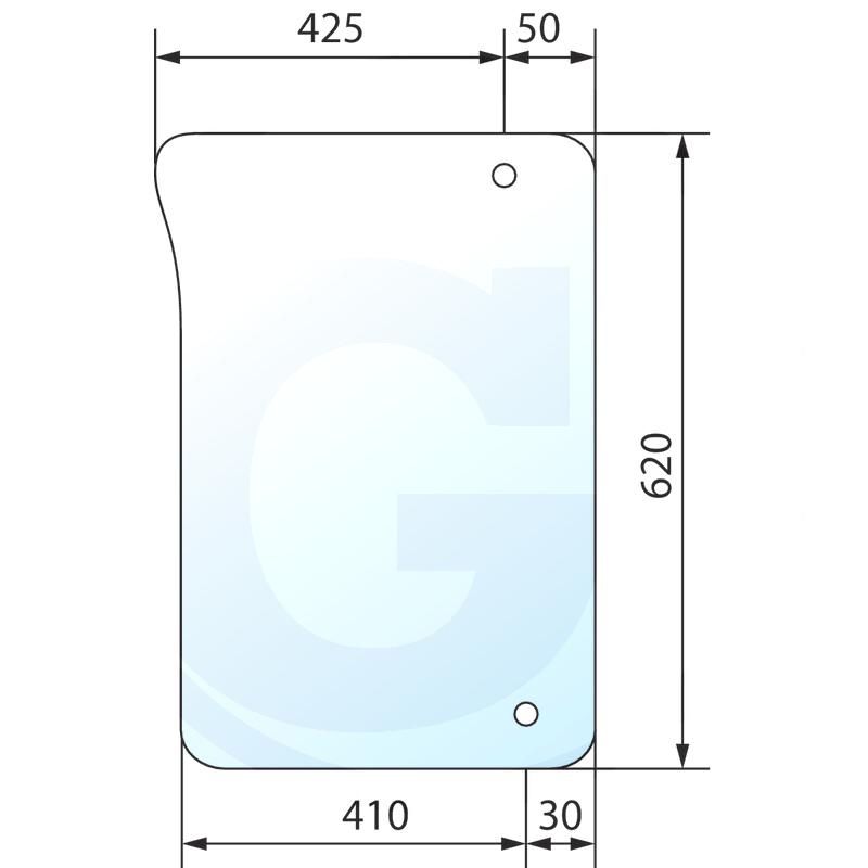 Szyba przednia dolna, lewa John Deere 6020 6120 L213349