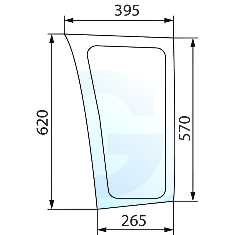 Szyba przednia dolna, lewa Fendt Farmer Favorit 716810040060
