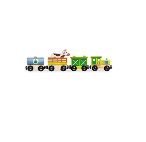 Janod pociąg drewniany Farma