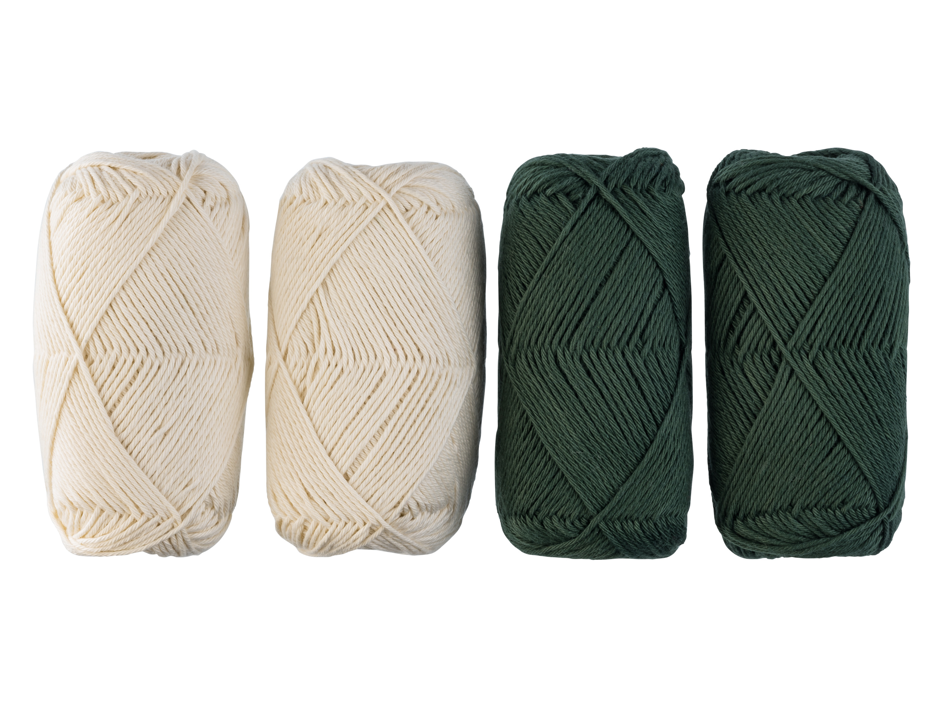 crelando Zestaw bawełnianej przędzy, 4 x 50 g Beżowy/ oliwkowy