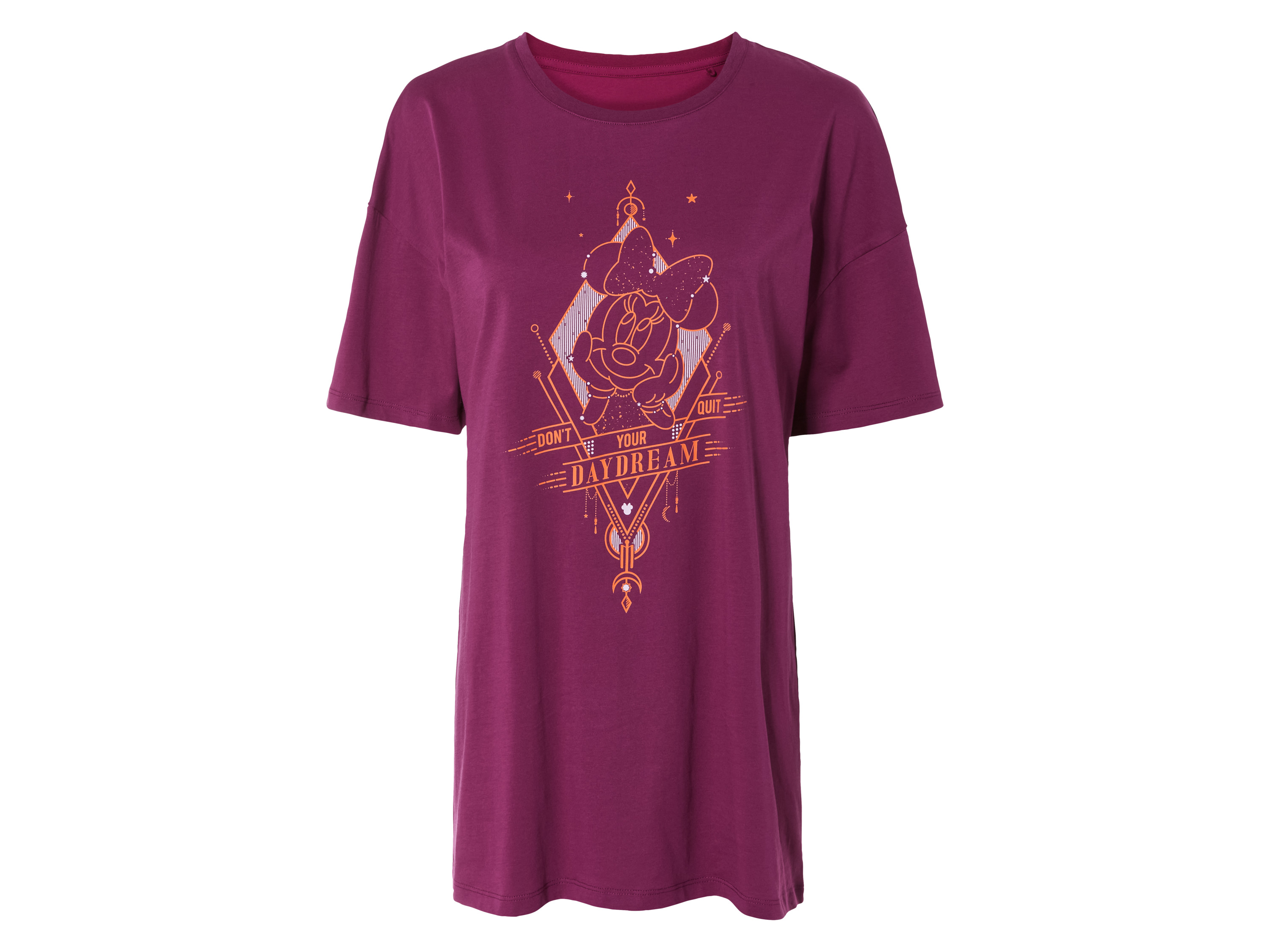 Koszula nocna damska bawełniana z postaciami z bajek Bordowy, S36/38