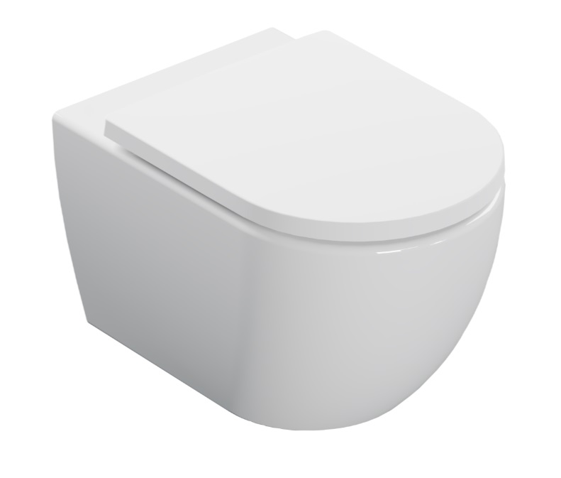 Darmowa Dostawa - Miska WC z deską wolnoopadającą wisząca bez kołnierza spłukiwanie wirowe biały połysk Excellent Stellar CENL6603535WH