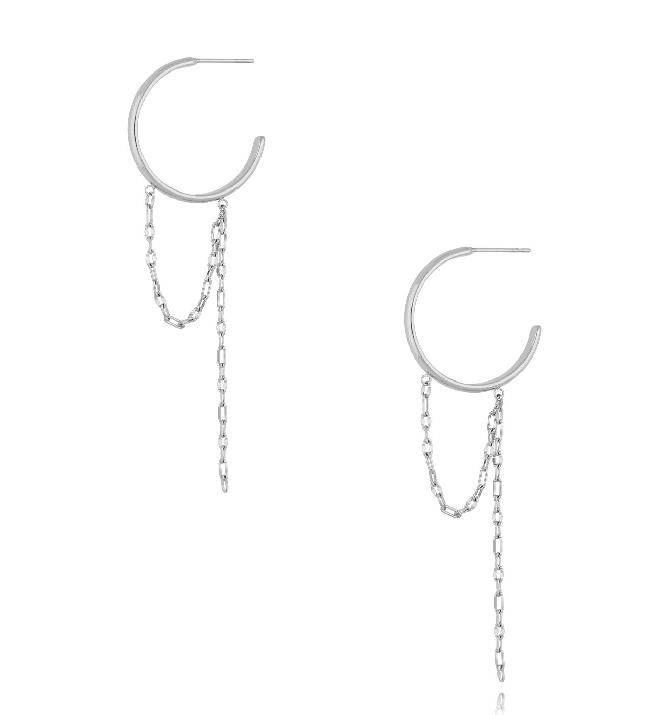 Kolczyki z łańcuszkiem srebrne Celestial Beauty KSA1840