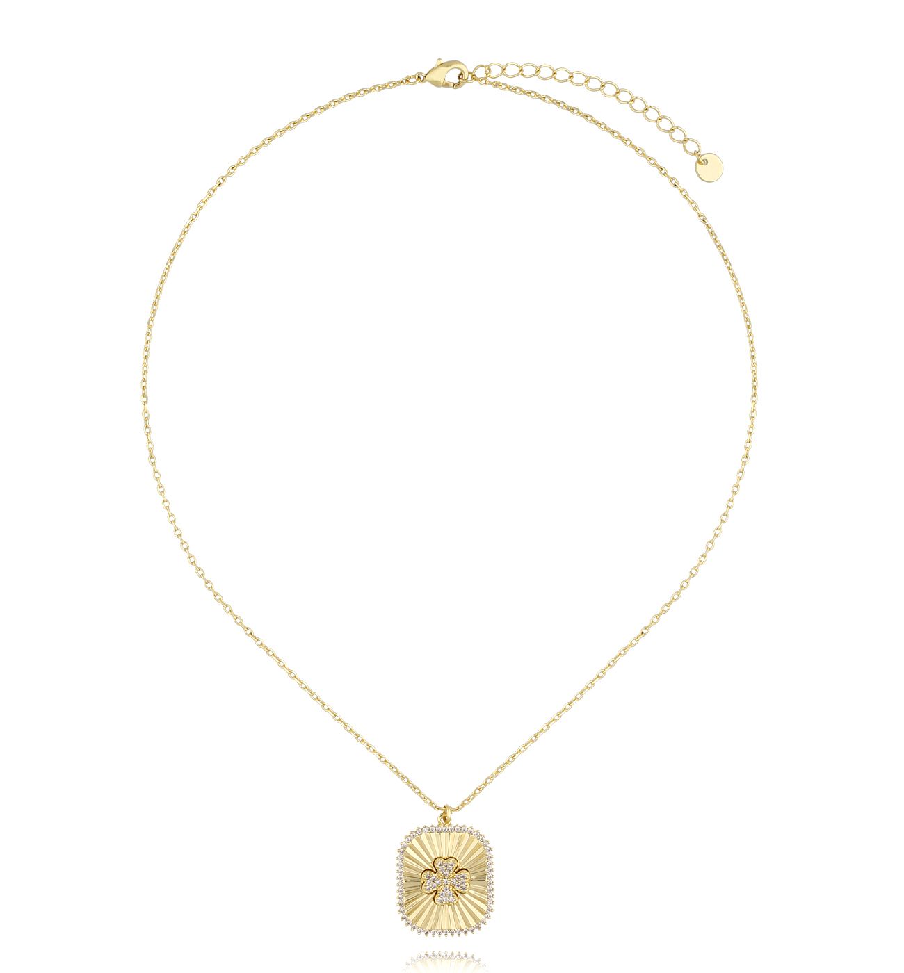 Naszyjnik z zawieszką z koniczynką złoty NLU0023