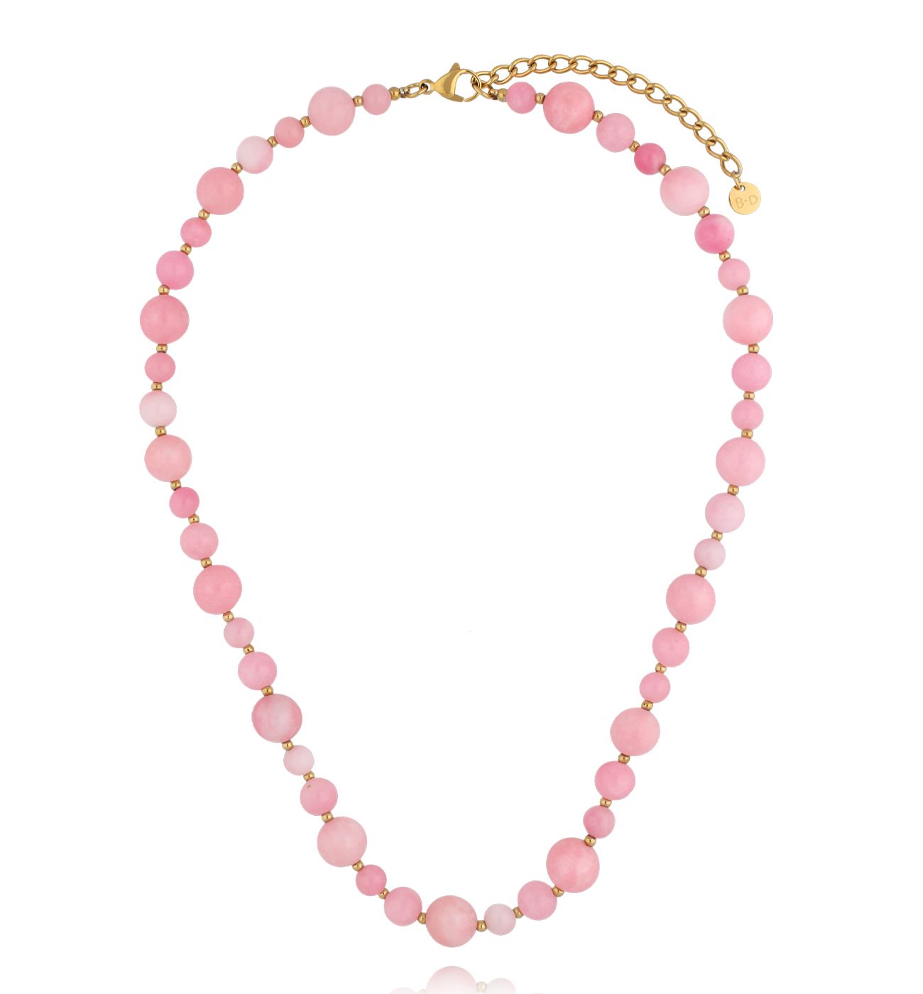 Naszyjnik z różowymi jadeitami NPA1434