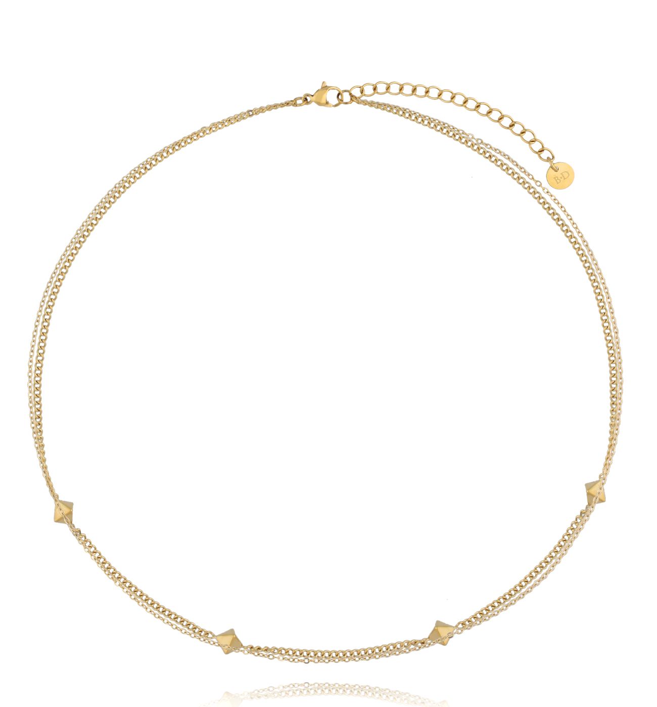 Naszyjnik złoty z łańcuszkami Heart of Gold - By Dziubeka