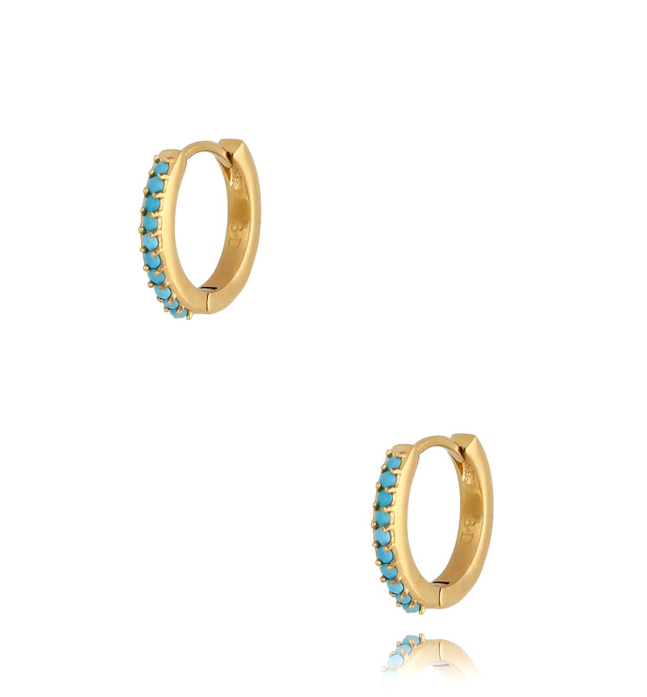 Kolczyki koła z błękitnym cyrkoniami Azure - By Dziubeka