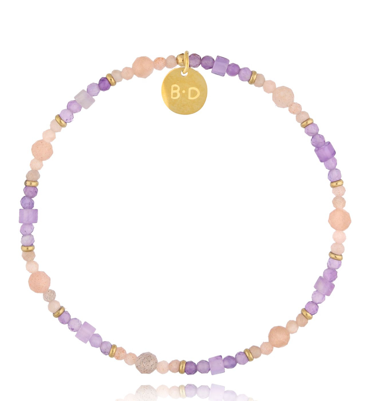 Bransoletka z ametystami i kamieniami słonecznymi BTW2961