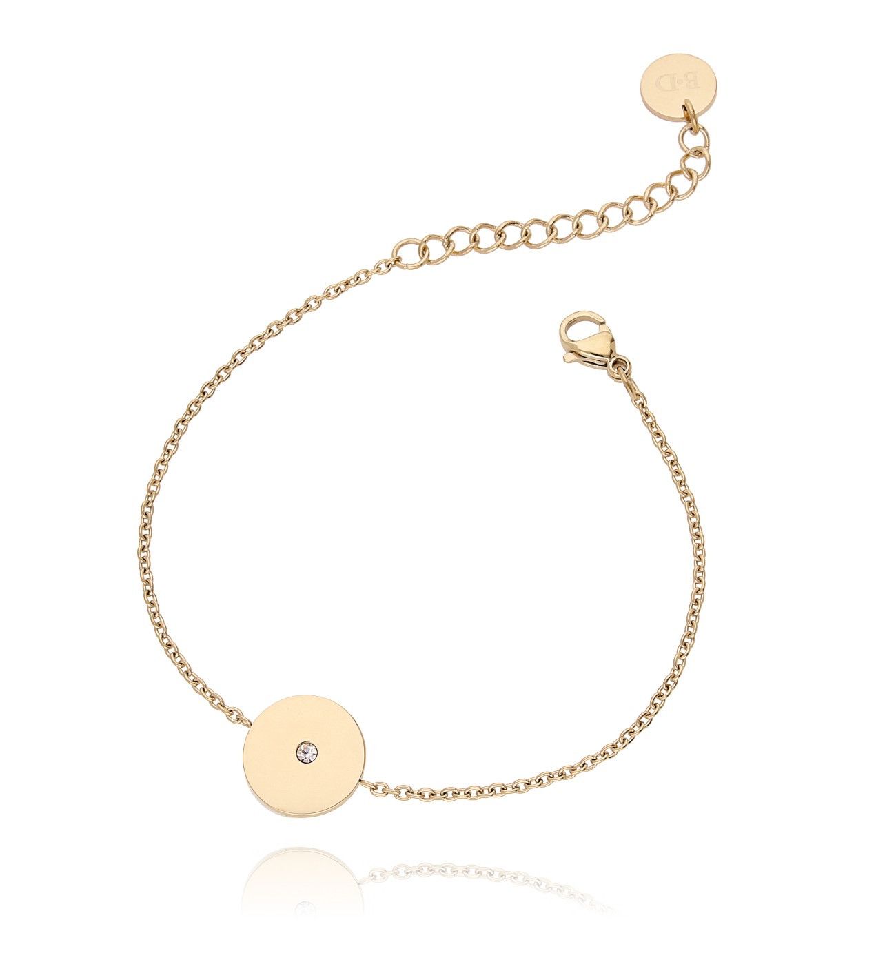 Bransoletka złota ze stali szlachetnej z cyrkonią - By Dziubeka