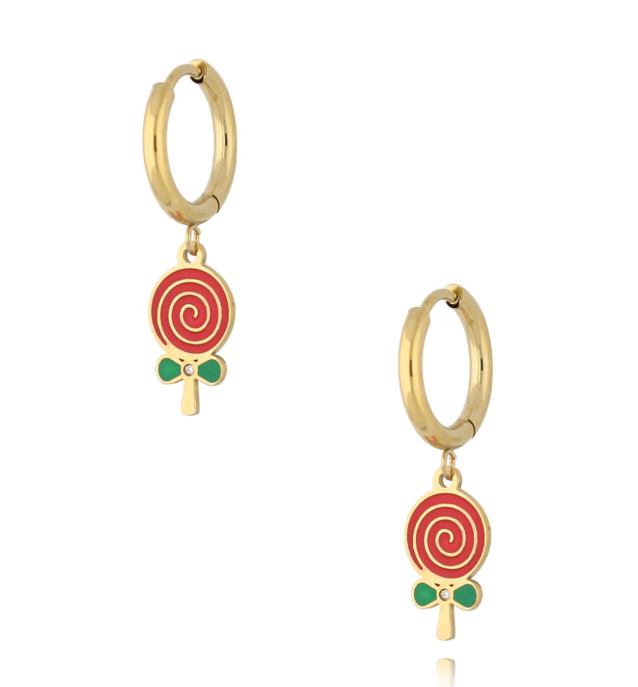 Kolczyki złote kółka z lizakami Siris KSY0051