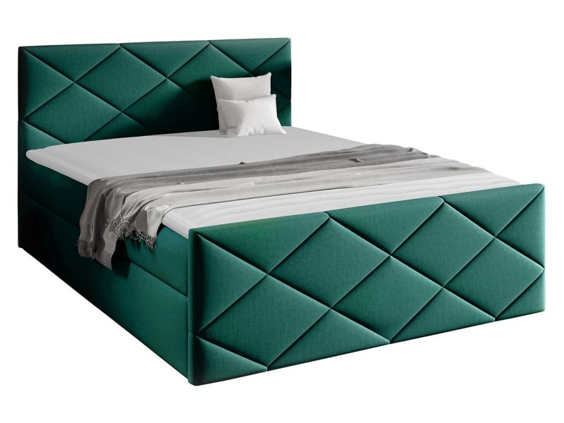 Łóżko kontynentalne MIRJAN 24 Herkules 120x200 butelkowa zieleń 1 szt.