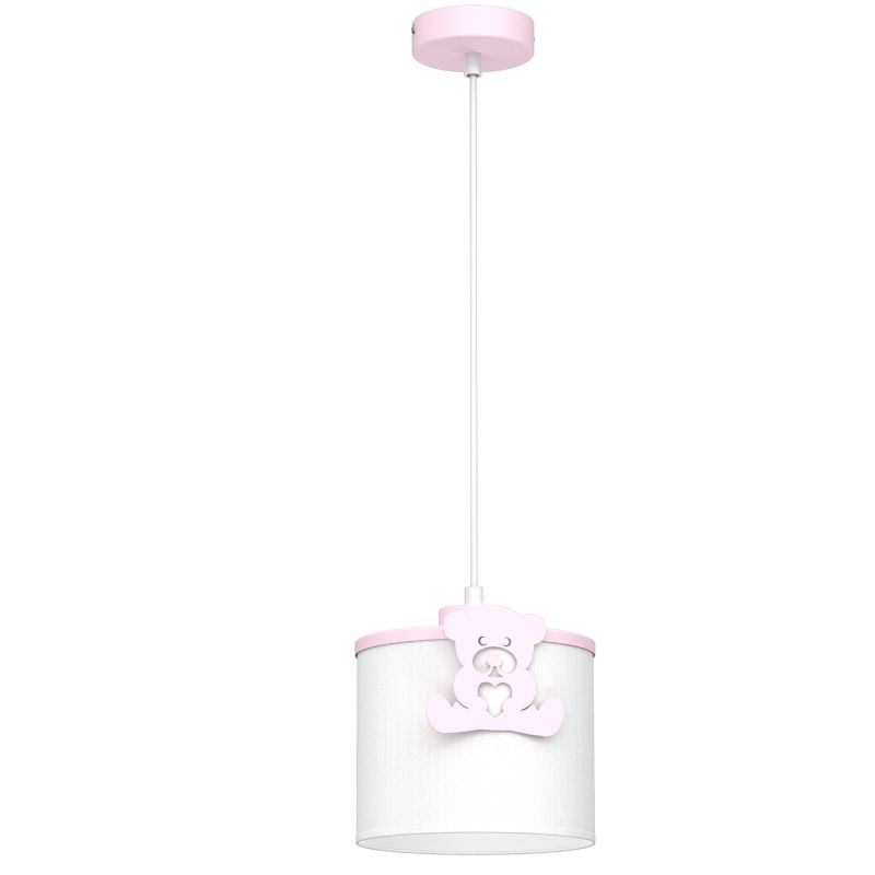 Lampa wisząca Luminex Sweet różowo-biała wym: 115 x 18 x 18 cm 1xE27 x 15W tkanina 1 szt.