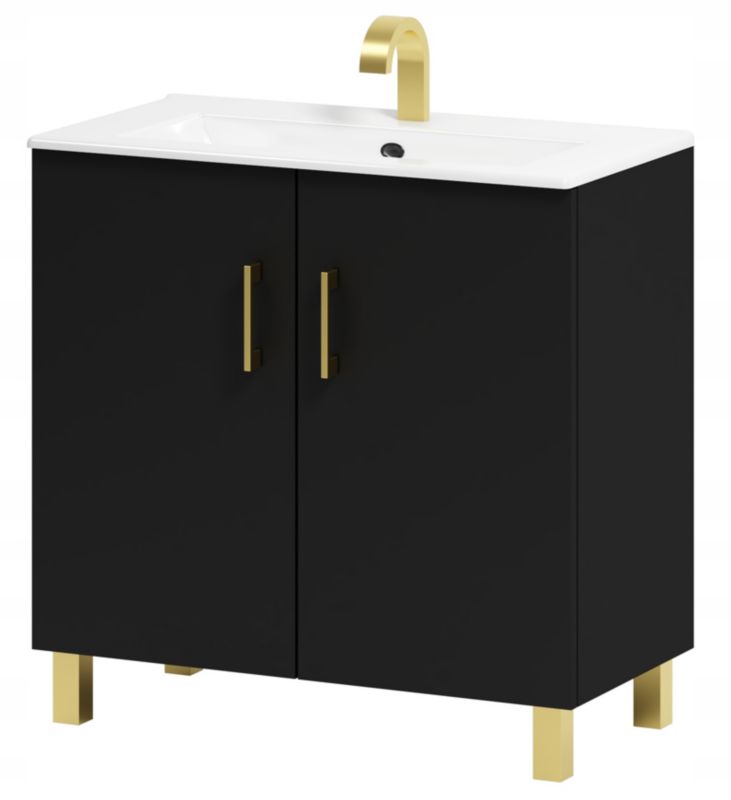 Szafka łazienkowa ADK Meble Viki 80 pod umywalkę czarna 1 szt.