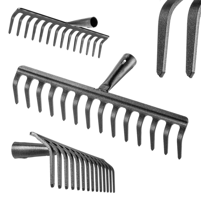 Grabie KADAX Do Liści Stalowe 14-Zębne Grabki Ogrodowe Gleby Trawy Bez Trzonka 1szt.