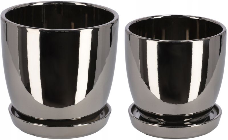 Doniczki ceramiczne KOTARBAU z podstawką 2 szt.