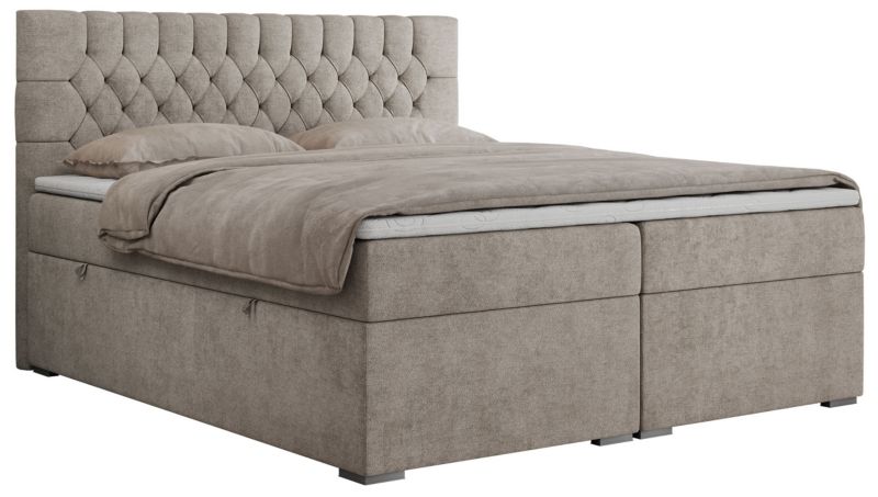 Łóżko kontynentalne MKS Meble PERA 200x200 H4 beżowy struktura 1szt.