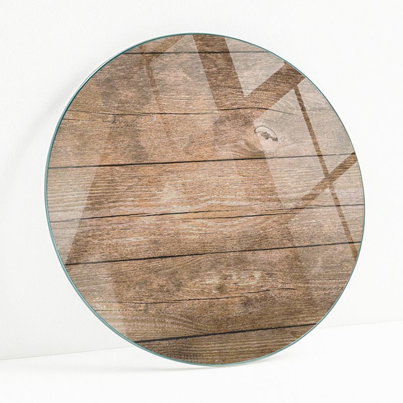 Blat Szklany z Nadrukiem Wallfluent FI 60 cm Deski w naturalnym stylu 1 szt.