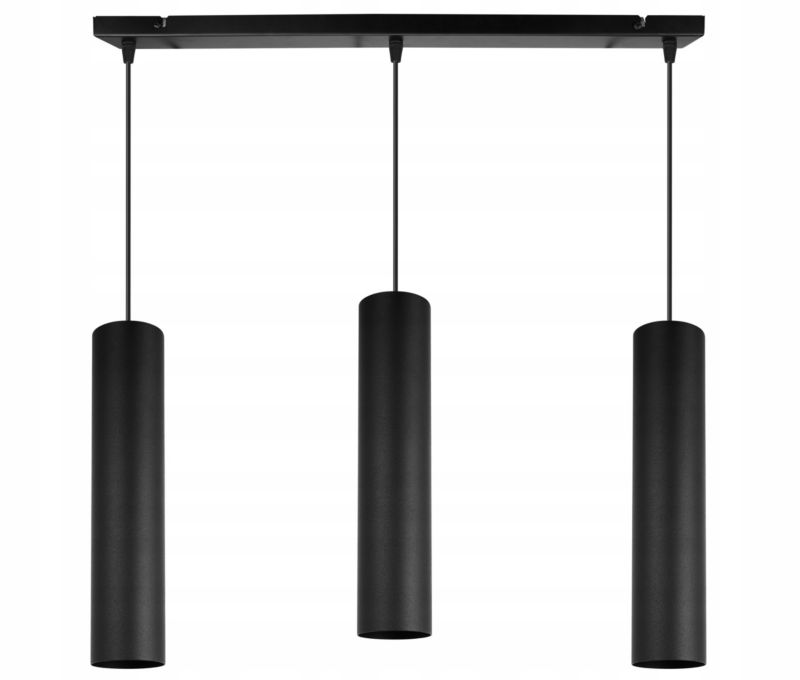 Lampa sufitowa wisząca Light Home LH Tuba 3x GU10 20W czarny 1szt.