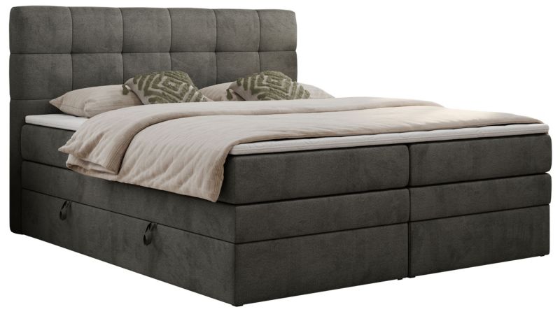 Łóżko kontynentalne MKS Meble LUKA KING 180x200 H3 Ciemnoszary welvet 1szt.