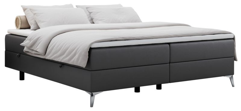 Łóżko kontynentalne MKS Meble LESS 160x200 H3 ciemnoszary ekoskóra 1szt.