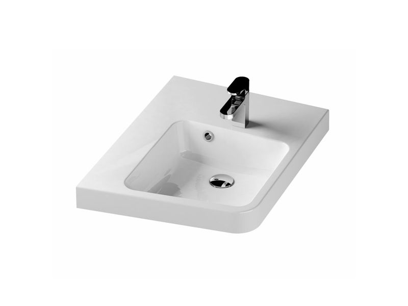 Umywalka konglomeratowa narożna Ravak BeHappy II 665 L z otworem biała 1 szt