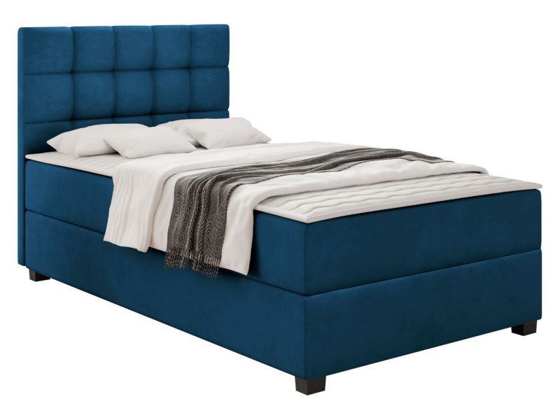 Łóżko kontynentalne MIRJAN 24 Lind 90x200 cm szafirowy plusz 1 szt.