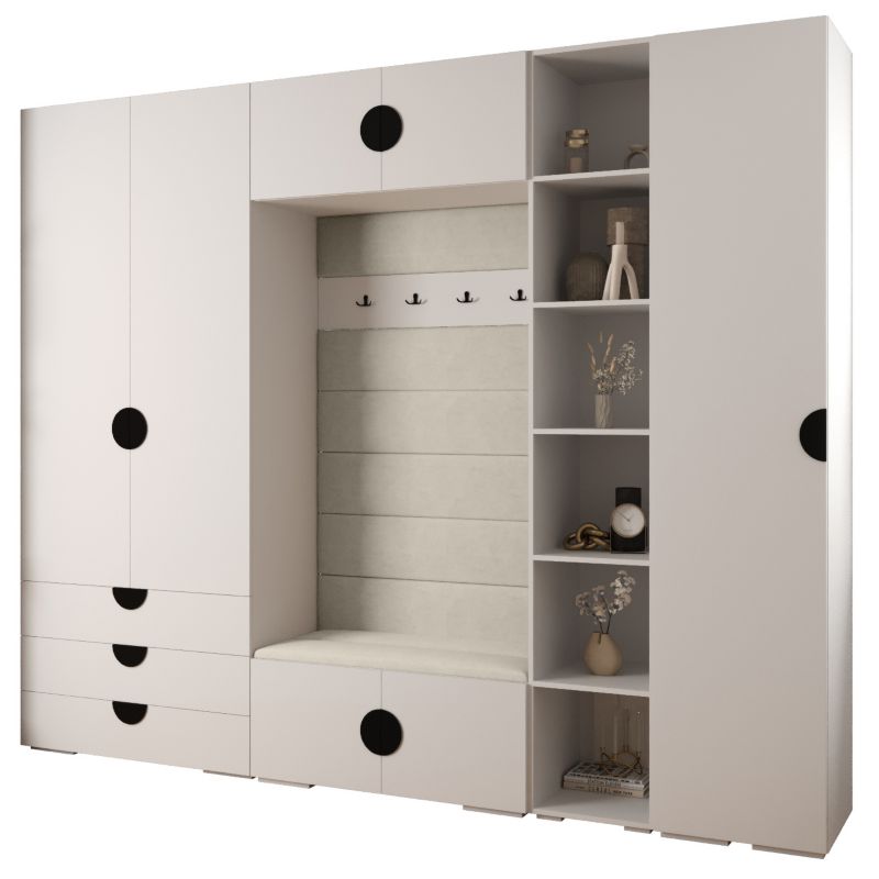 Garderoba do przedpokoju Abiks INOVA 4 Z11 biały+czarny+manila02 1 szt.