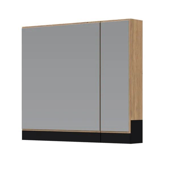 Szafka Halmar łazienkowa DUESA 2D 80cm dąb złoty z lustrem 1 szt