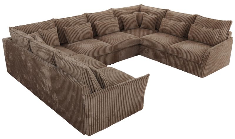 Narożnik MKS Meble VERSO U 8M uniwersalny brązowy sztruks 1szt.