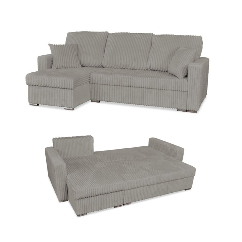 Narożnik wypoczynkowy do salonu rozkładany Family Meble Rene szary 1szt