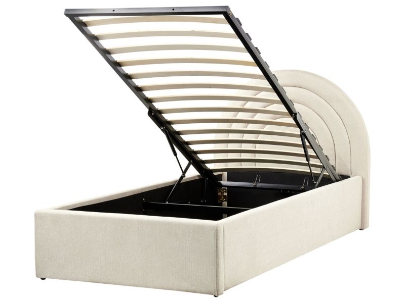 Łóżko z pojemnikiem Anet 90 x 200 cm Beżowy 1 szt.