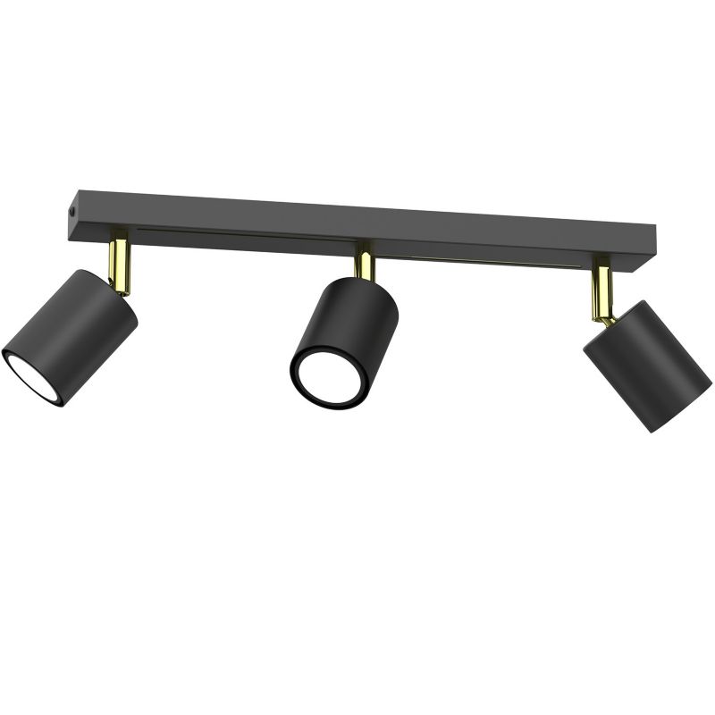 Lampa sufitowa Luminex Striper czarny mat-złoty połysk Listwa z lampami 3 x GU10 x 8W wym: 14,5 x 40 x 5,5 cm - 1 szt.
