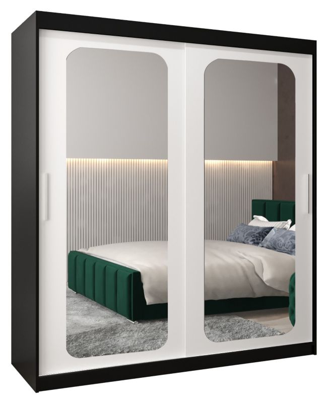 Szafa przesuwna Garderoba Abiks PROMO T3 180 czarny/biały 1 szt.