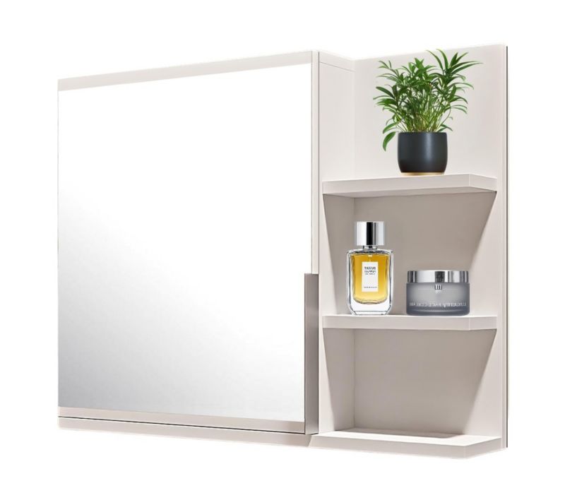 Szafka łazienkowa z lustrem Better Home 60 x 50 x 14 cm biała prawa
