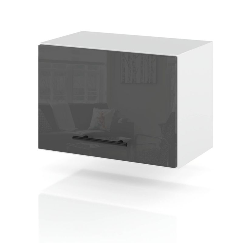 Szafka Kuchenna Hurtownia-Mebli Wisząca Okapowa OKAP50 sPremium 50cm Biały Mat Szary Połysk 50x32x36 cm 1szt.