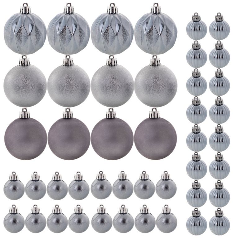 Bombki KADAX 3/6cm grafitowy mix 44 szt.