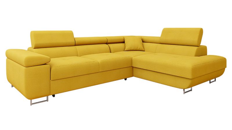 Narożnik MIRJAN 24 z funkcją spania Torezio Premium prawy żółty 1 szt.