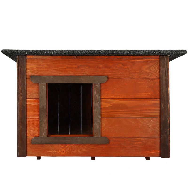 Buda dla psa Springos drewniany domek ocieplany z płaskim dachem rozmiar M 1 szt.