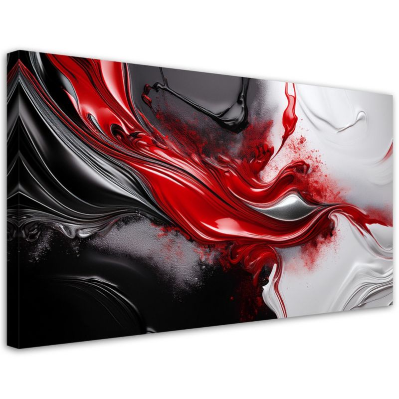 Obraz na płótnie Feeby Abstrakcja Czerwony Czarny 3D 80x40cm 1szt
