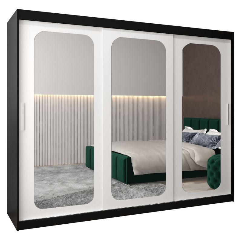 Szafa przesuwna Garderoba Abiks PROMO T3 250 czarny/biały 1 szt.