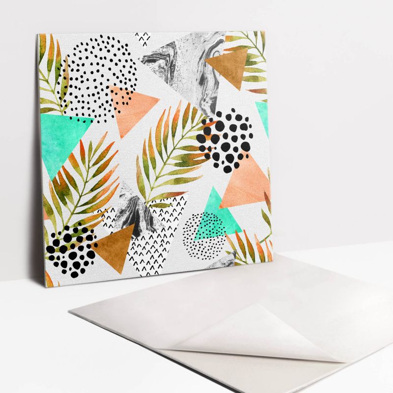 Kafelki samoprzylepne Tulup 30x30 cm Kompozycja liści 9 szt.