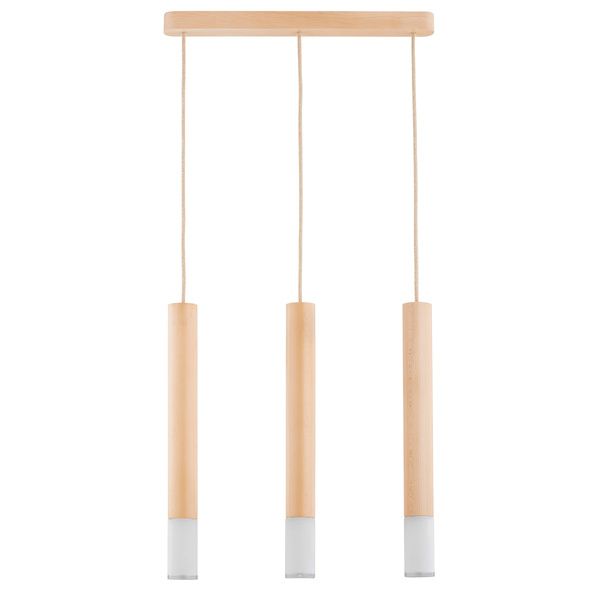 Lampa wisząca Alfa Adori drewno-biała dekoracyjna 3xE14 x 10W 1 szt.