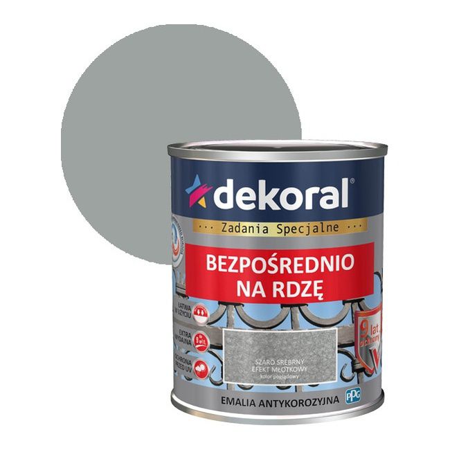 Emalia antykorozyjna Dekoral szaro-srebrny 0,65 l